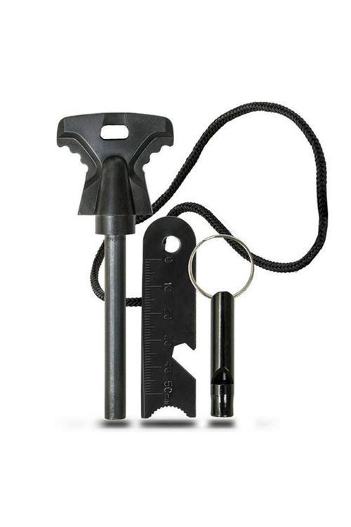 TBL Dekor® Acil Durum Magnezyum Çubuk Çakmaktaşı Hayatta Kalma Ateş Başlatıcı Çakmak Kiti Düdük Hediyel