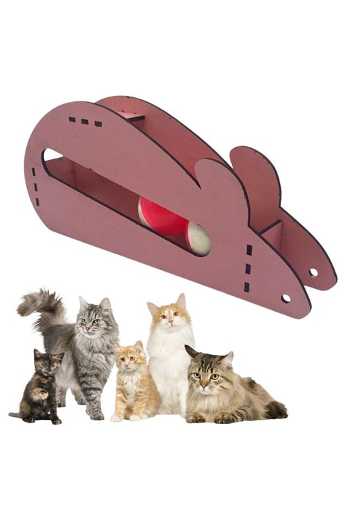 TBL Dekor®  Fare Kedi Oyunu Ahşap 2 Toplu Kedi Oyuncağı Tahta Kedi Oyunu Tahta Fare Ve Toplu Oyuncak