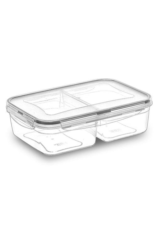 TBL Dekor® 2 Bölmeli Sızdırmaz Contalı Kilitli Kapaklı 1 Litre Erzak Saklama Kabı -LC505