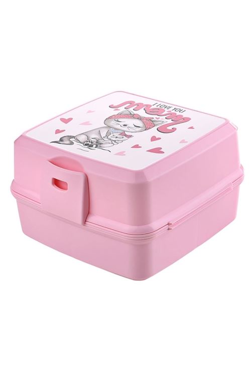 TBL Dekor® Kendiliğinden Kaşık Çatallı Beslenme Kutusu 4 Bölmeli Çocuk Beslenme Kabı Saklama Kutusu