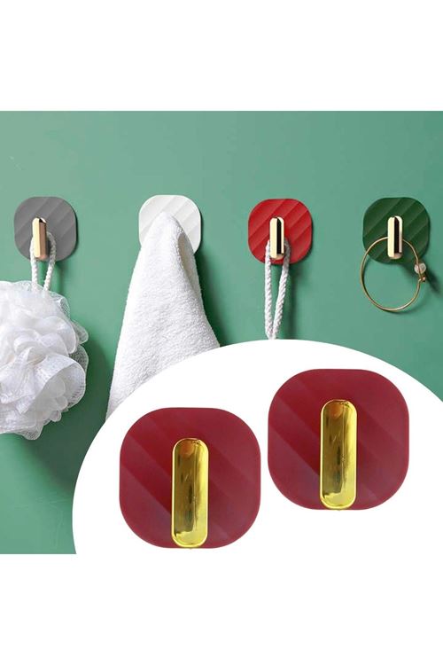 TBL Dekor® 2li Yapışkanlı Retro Askılık Dolap Kapak Kulpu Kırmızı