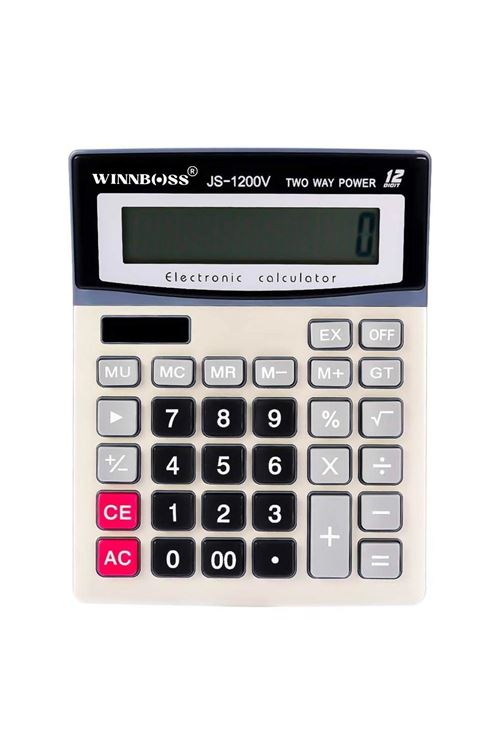 TBL Dekor® 12 Haneli Geniş LCD Ekran, Pilli Büyük Düğmeli Hesap Makinesi