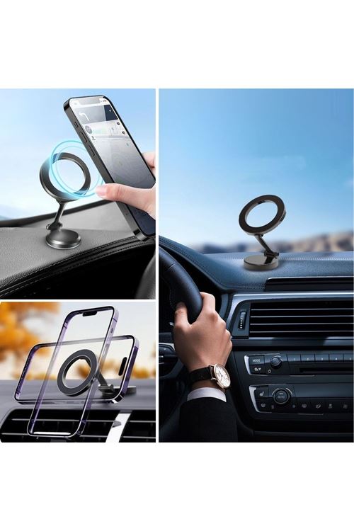 TBL Dekor® Tüm Telefonlarla Uyumlu Manyetik Araç Telefonu Tutacağı Katlanır 360 Derece Dönen Telefon Standı