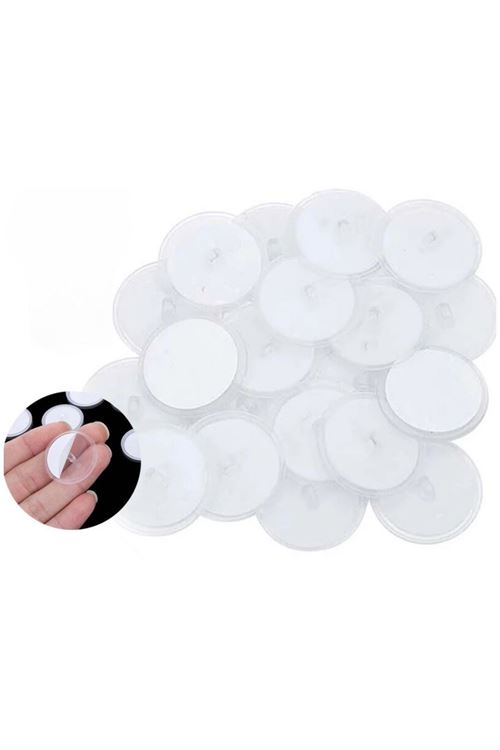 TBL Dekor® 20 Adet Şeffaf Yuvarlak 3 Cm Çaplı Güçlü Disk Yapışkanlar