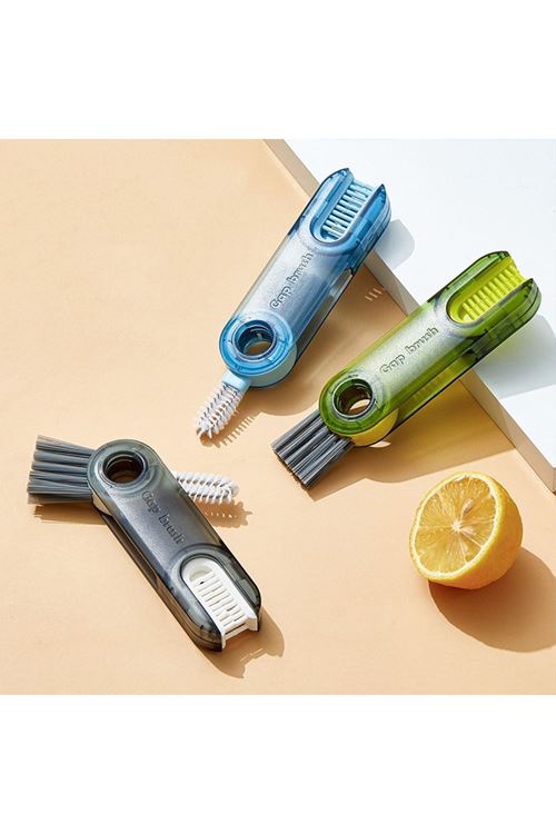 TBL Dekor®  3 Fonksiyonlu Pratik Şişe Temizleme Fırçası Mutfak Banyo Araç İçin Çok Amaçlı Fırça