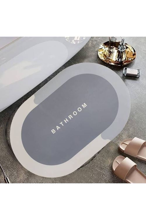 TBL Dekor® Sihirli Süper Su Emici Kaymaz Tabanlı Oval Paspas 40*60 cm
