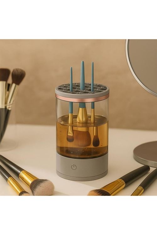 TBL Dekor® USB Şarjlı Makyaj Fırçası Temizleyici Aparat Hızlı Kurutmalı, Çok Yönlü Fırça Temizleyici