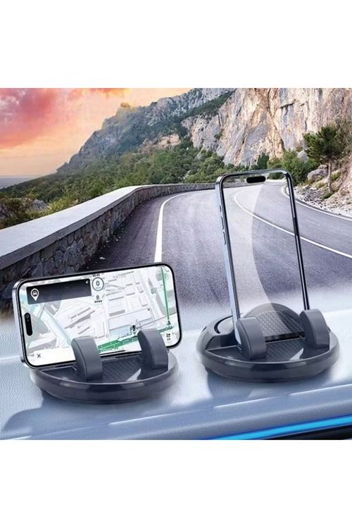 TBL Dekor® Numaratörlü Güçlü Yapışkanlı 360 Derece Dönebilen Su Geçirmez Araç İçi Telefon Tutucu Plastik Aparat
