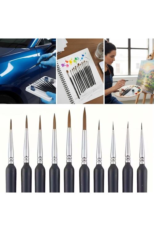 TBL Dekor®10 Adet Hobi ve Araba Rötüş Fırça Seti – İnce Detay Boyama, Model Yapımı ve Araç Çizik Giderme İçin Çok Amaçlı Fırça Takımı