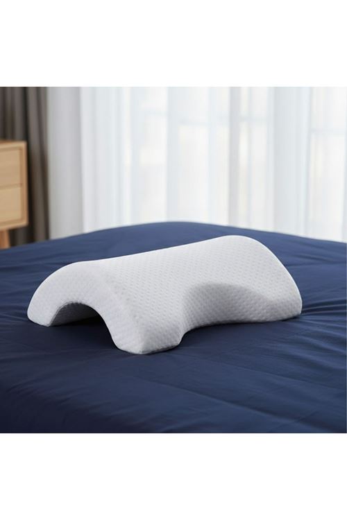 TBL Dekor® % 100 Visco Kavisli Ortopedik Yıkanabilir Kumaş Kılıflı Bel Boyun Bacak Ağrıları İçin Yastık