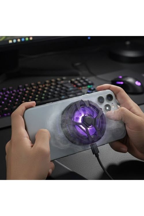 TBL Dekor® Manyetik Telefon ve Tablet Soğutucu – Güçlü Sessiz Fanlı, Hızlı Isı Dağıtıcı Mobil Cihaz Soğutma Aparatı S25 Radiator