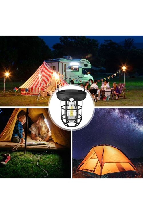 TBL Dekor® Solar Kamp Feneri – Güneş Enerjili, Otomatik Şarj ve Gece Işığı, Taşınabilir ve Asılabilir LED Dış Mekan Lamba