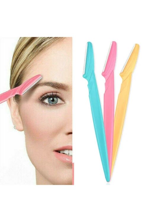TBL Dekor® 3’lü Kadın Kaş Usturası Seti – Hassas Ciltler İçin Güvenli Yüz Tüy Temizleme Bıçağı