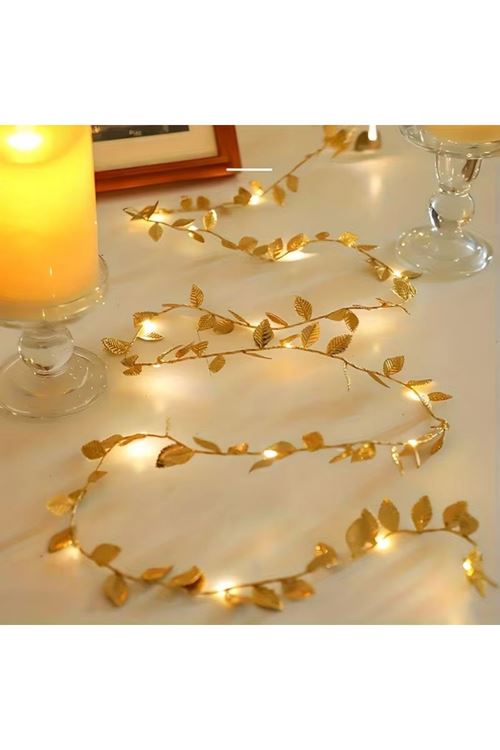 3 Metre Yaldızlı Gold LED Işık – Dekoratif Ortam ve Yılbaşı Aydınlatması