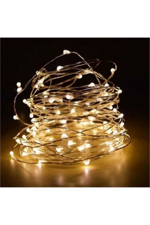 Sarı Peri LED Flaşlı Işık – 10 Metre Dekoratif Oda ve Organizasyon Aydınlatması