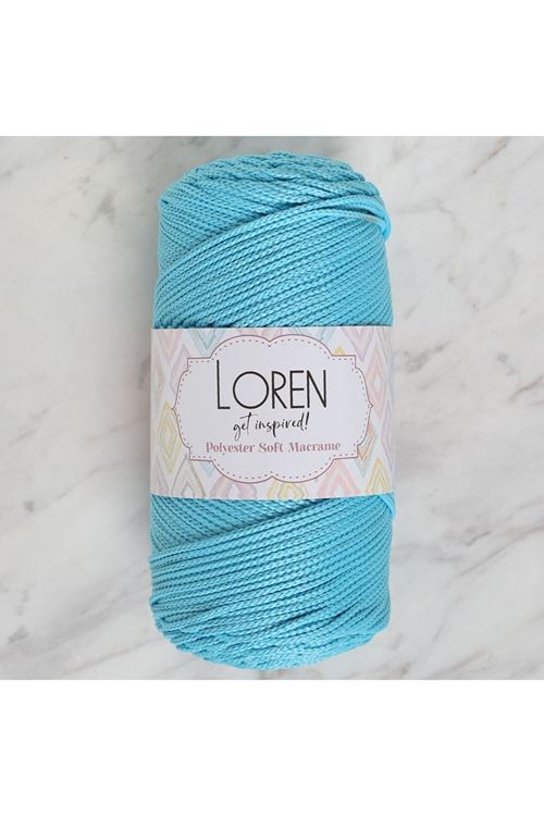 Loren Polyester Soft Macrame Turkuaz El Örgü İpi - LM045 - 34447
