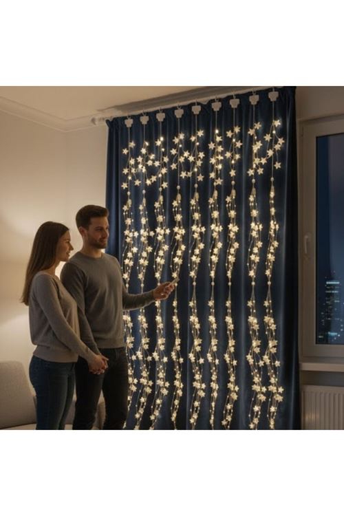 Saçaklı 3*3 Metre Yıldız Boncuklu Dekor Led USB Ev, Oda ve Organizasyon Dekoru hakkında ürün açıklaması