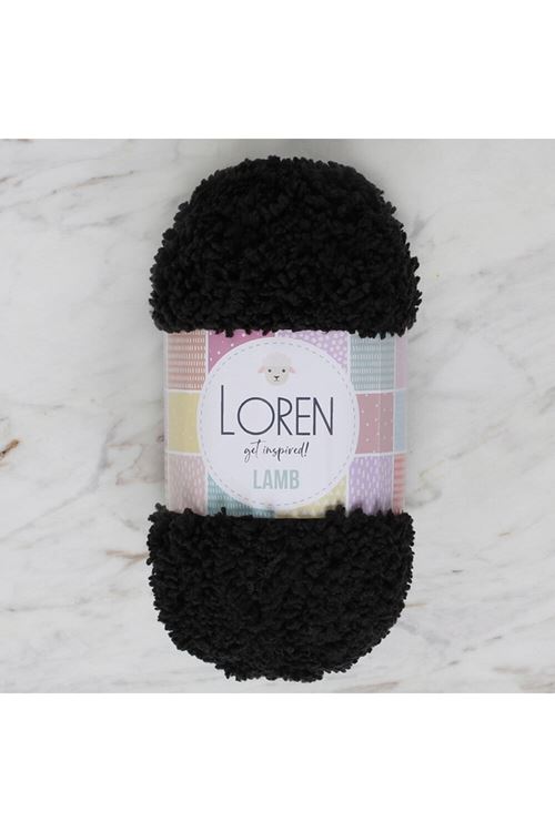 Loren Lamb Siyah El Örgü İpi - R004 - 34423