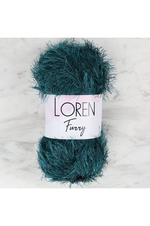 Loren Furry Petrol Mavisi El Örgü İpi - RF039 - 34057