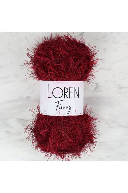 Loren Furry Bordo El Örgü İpi - RF026 - 34054