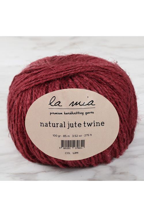 La Mia Natural Jute Twine 100 gr Bordo Jüt İp - L211 - 34105