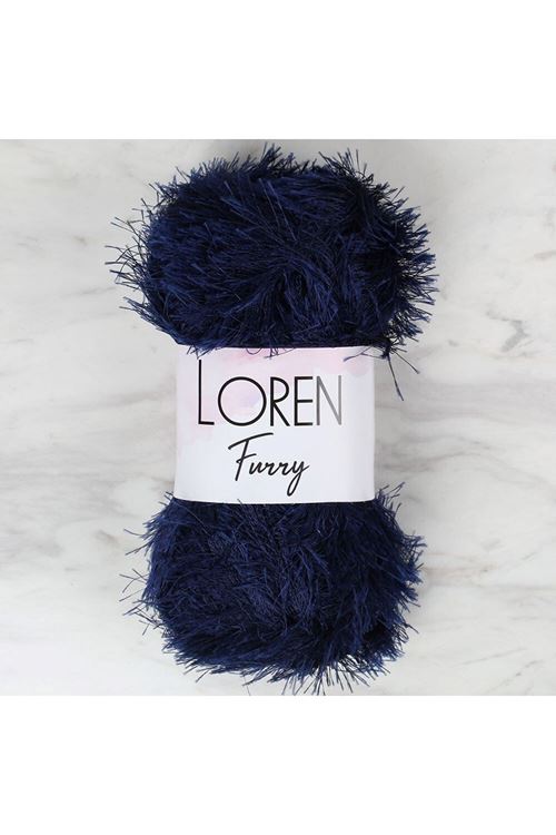 Loren Furry Lacivert El Örgü İpi - RF005 - 34044