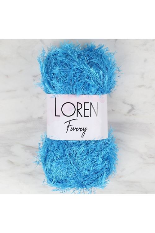 Loren Furry Mavi El Örgü İpi - RF003 - 34042