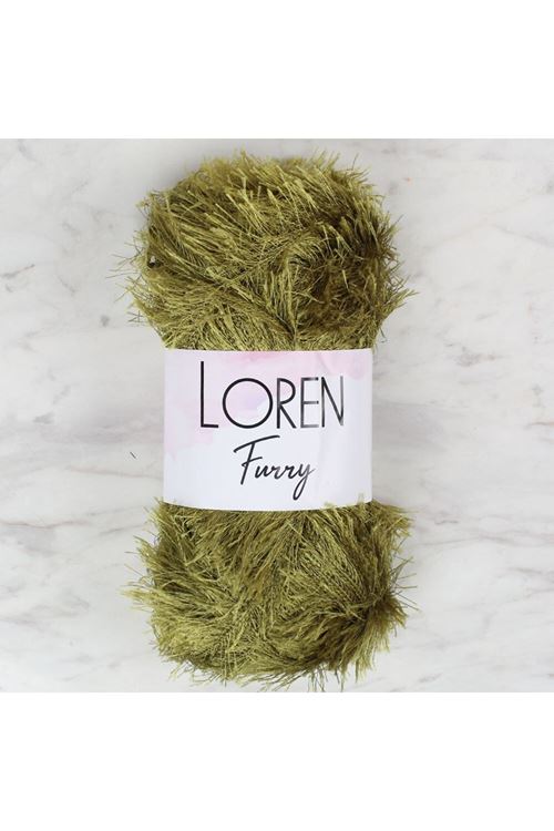 Loren Furry Yeşil El Örgü İpi - RF044 - 34058