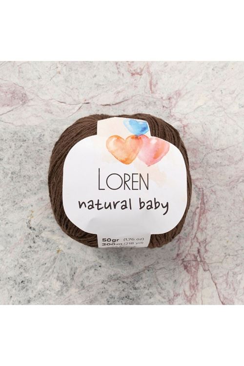 Loren Natural Baby Kahverengi El Örgü İpi - R035 - 33941