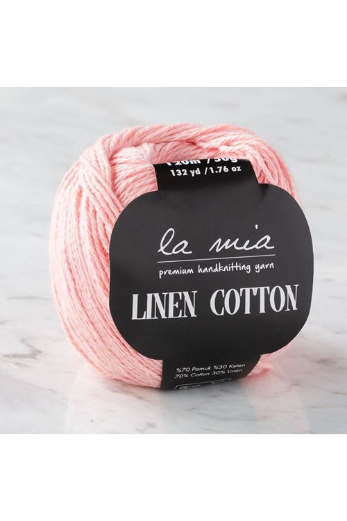 La Mia Linen Cotton Açık Pembe El Örgü İpi - L185 - 33875
