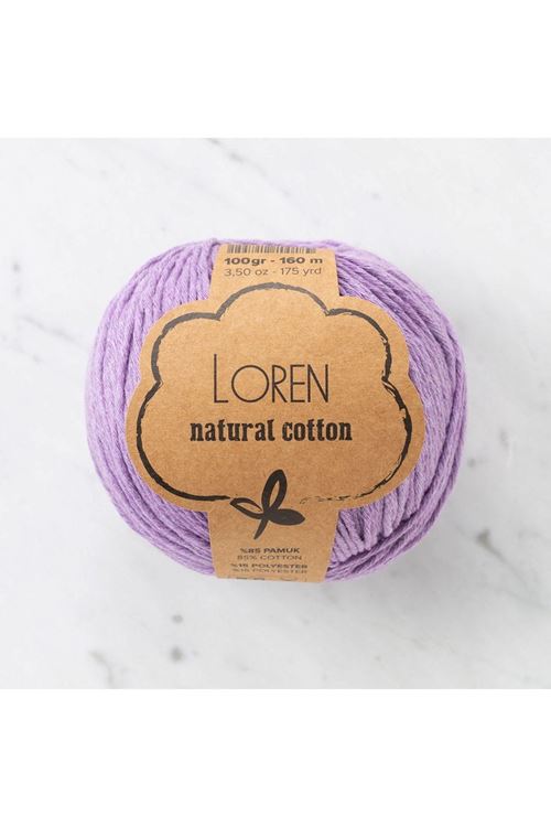 Loren Natural Cotton Lila El Örgü İpi - R020 - 33920