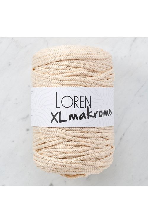 Loren XL Makrome Açık Bej El Örgü İpi - R040 - 33705