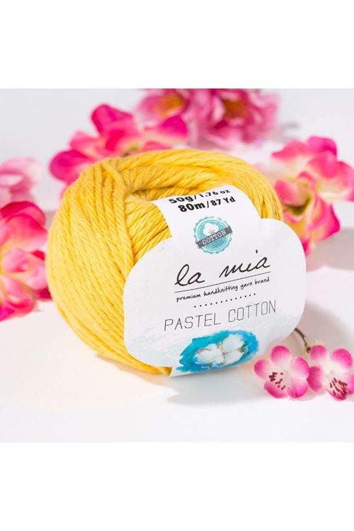La Mia Pastel Cotton Hardal Sarısı El Örgü İpi - L061 - 33614