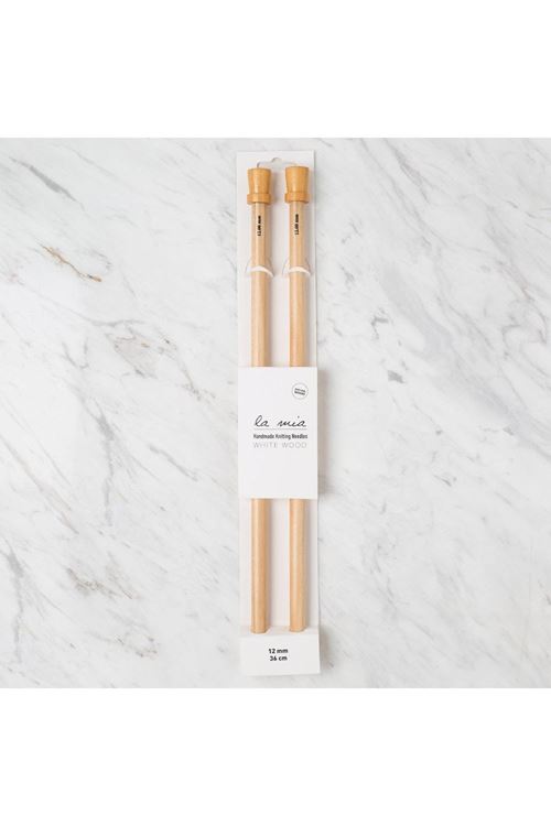 La Mia Whitewood 12 mm 36 cm Ahşap Örgü Şişi