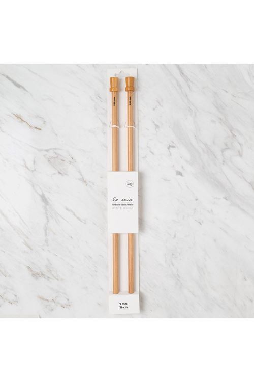 La Mia Whitewood 9 mm 36 cm Ahşap Örgü Şişi