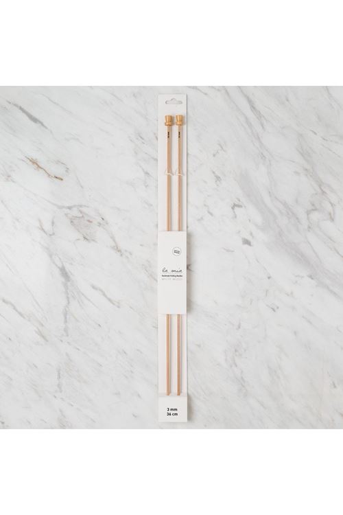 La Mia Whitewood 3 mm 36 cm Ahşap Örgü Şişi