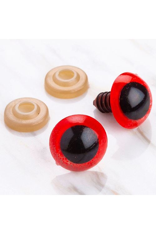 Loren 16 mm Kırmızı 5 Çift Amigurumi Göz