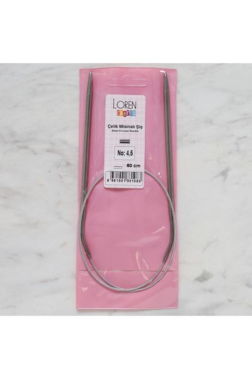 Loren Crafts 4,5 mm Çelik Misinalı Şiş 60 cm