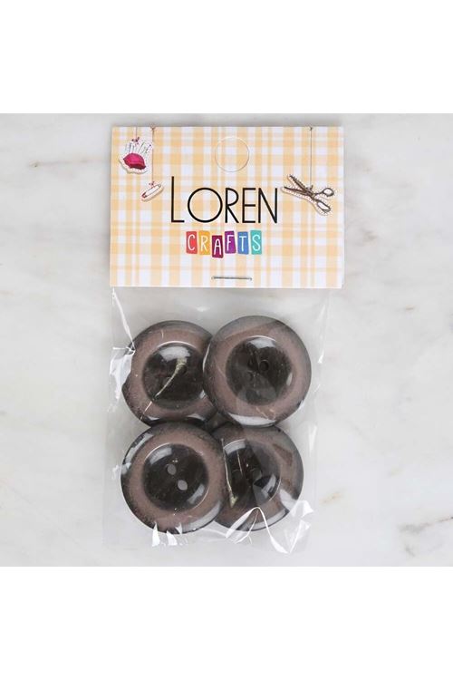 Loren Crafts 4'lü Kahverengi Düğme - 1713