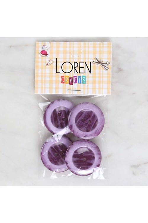 Loren Crafts 4'lü Mor Düğme - 1733