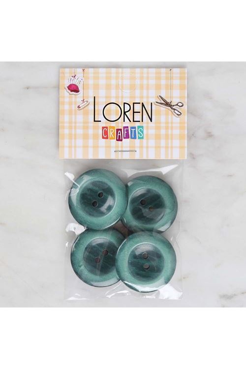 Loren Crafts 4'lü Yeşil Düğme - 1737
