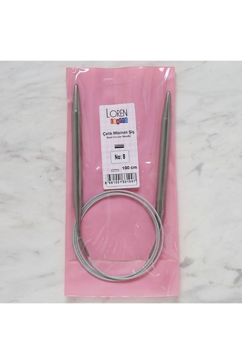 Loren Crafts 8 mm Çelik Misinalı Şiş 100 cm