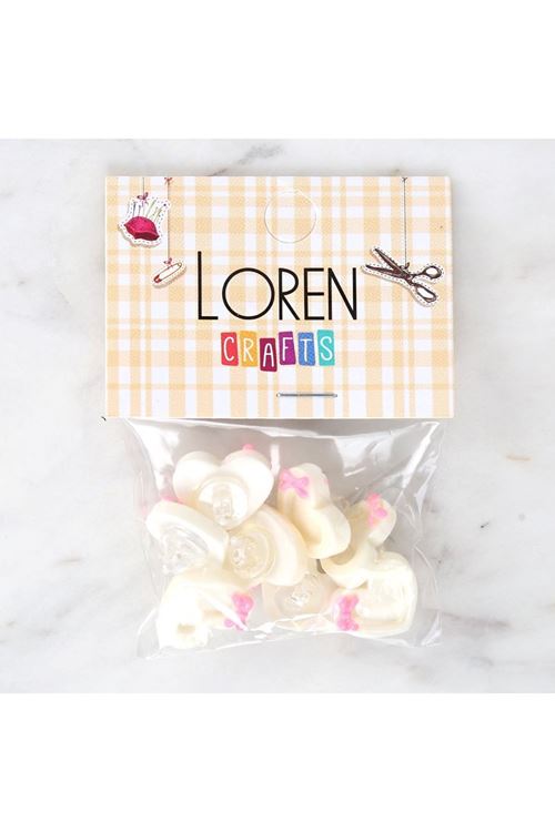 Loren Crafts Beyaz 8'li Düğme - 3018