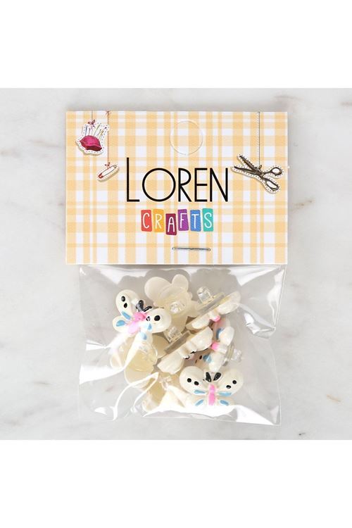 Loren Crafts Beyaz 8'li Düğme - 3023