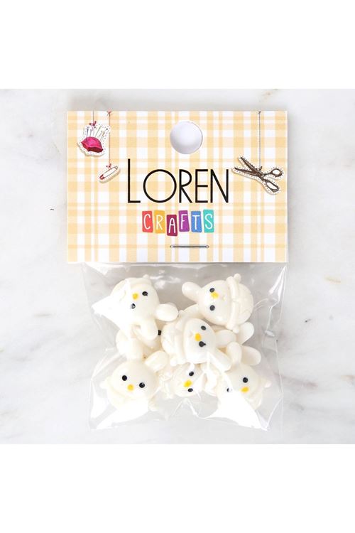 Loren Crafts Beyaz 8'li Düğme - 3033