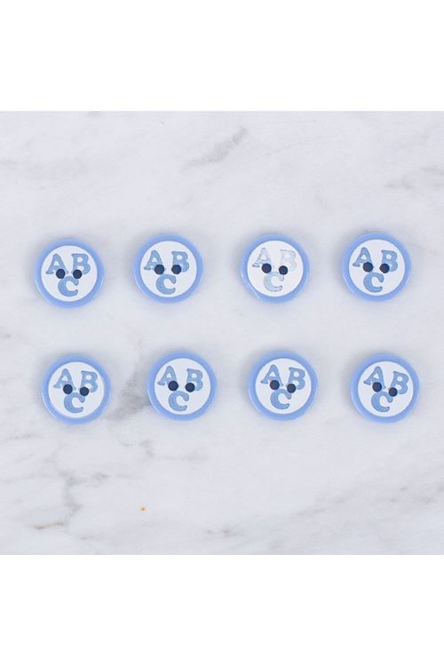 Loren Crafts 8 li ABC Mavi Düğme - 0563