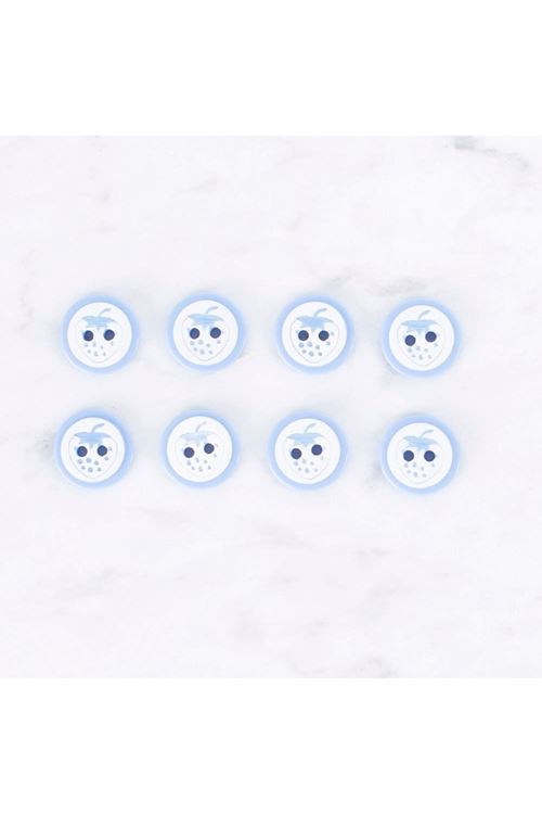 Loren Crafts 8 li Çilek Mavi Düğme - 0487