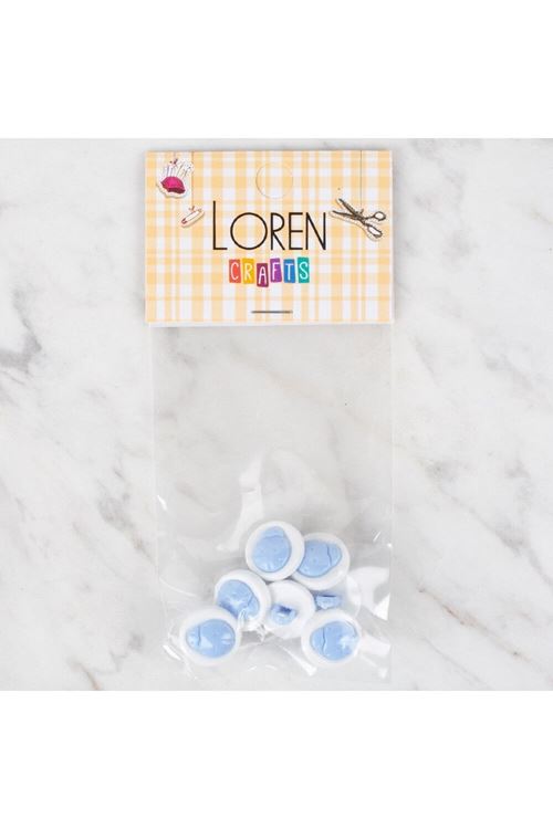 Loren Crafts 8 li Açık Mavi Uğur Böceği Düğme - 64