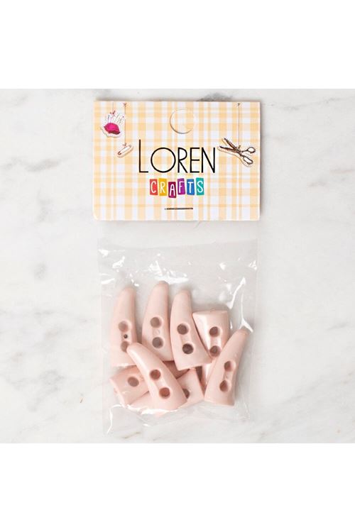 Loren Crafts 8 li açık pembe çoban düğme - 138