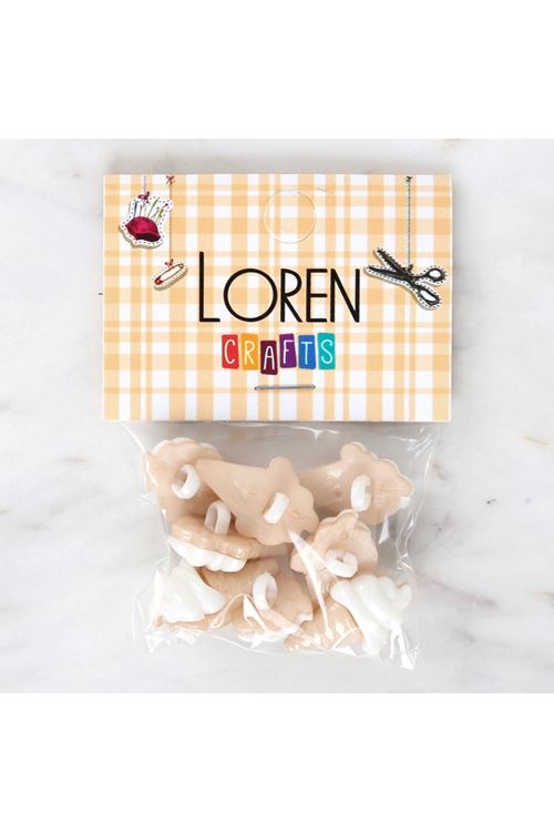 Loren Crafts Beyaz 8'li Düğme - 3070